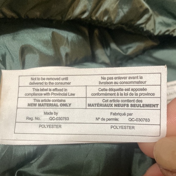 Dark green hooded zip front puffer coat size S - Picture 4 of 11